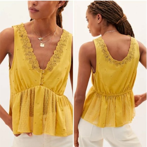 Anthropologie Tops - Anthropologie Forever That Girl Embroidered Babydoll Tank